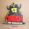 conan-barbaro-barbarian-arnold-pelicula-accion-consola.jpg Conan the Barbarian, Arnold movie, Poster, Sign, Signboard, Logo, Game, Fight, Wrestling