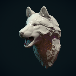 WH_xi-01y.png 3D file Wolf Head・3D printable model to download