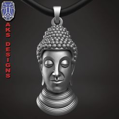 Buddha_v1_Pendant_a1.jpg 3D-Datei Buddha v1 Anhänger-Schmuck・Vorlage für 3D-Druck zum herunterladen, AKS-Designs