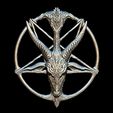 1.jpg Medallion, depicting the deity baphomet, that the Knights Templar were accused of worshipping,  file STL, OBJ for 3D printers, two sizes