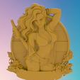 1.png Girl with a banner 3D MODEL STL FILE FOR CNC ROUTER LASER & 3D PRINTER