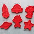 Astronaut-cookie-cutter-set.jpg Cortadores galletas Astronautas, cohete y el espacio