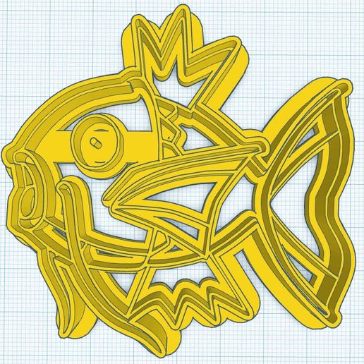 Magikarp Cookie Cutter 3D model