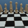3White.png Twisted Chess Set Unique Hollow