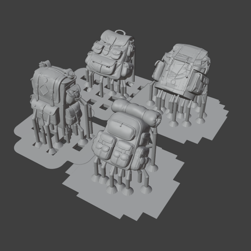 🎒 28mm Scale Rucksacks/Backpacks・ 3D File for 3D printing・Cults