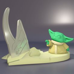 1.jpg Descargar archivo STL gratis Soporte Baby Yoda・Modelo para la impresora 3D