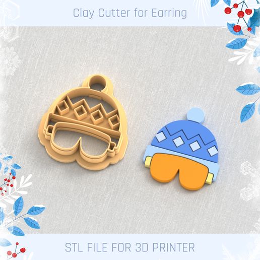 Clay Cutter, Winter Earring Cutters, Christmas Clay Cutters, Mini Clay Cutters 3 Sizes 3D model