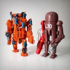 Robots_Vignette_01.jpg Archivo STL Los robots retro-futuristas・Objeto imprimible en 3D para descargar