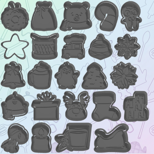 Christmas Advent Calendar 6cm Cookie Cutter Set
