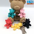 FIDGET-BEAR-KEYCHAIN-07.jpg TEDDY, ARTICULATED AND FIDGET KEYCHAIN printed in place without supports