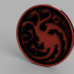 rendu_targaryen.png Free STL file Game of Thrones coaster - Targaryen・3D printing idea to download, fumeebleue