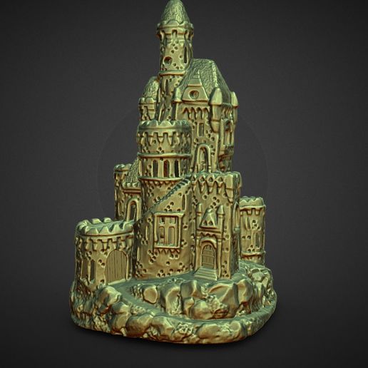 christmas village lighted castle with led wrap around pole - 3D model önizlemesi