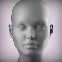 200.63.jpg Archivo STL 2 3D Cabeza Cara Carácter Femenino Mujer adolescente retrato muñeca bjd Low-poly 3D modelo・Modelo para descargar y imprimir en 3D