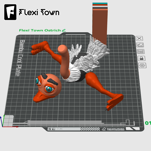 Flexi-Town-Ostrich,-I7.png Flexi Ostrich, Gelenkige Zappelfigur, inklusive 3mf