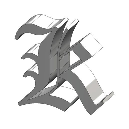  k buchstabe old english text mt font archivo stl para impresi n 3d cults