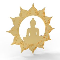 untitled.21.jpg STL file Buddha Meditation Logo・3D print object to download