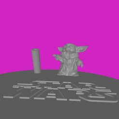 ImageToStl.com_Baby_Yoda_PORTA.SAHUMERIO-2.png STL file GROGU /BABY YODA incense burner holder・Model to download and 3D print