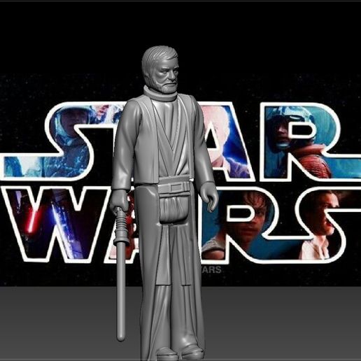 screenshot.4916.jpg Star Wars .stl obi wan .3D action figure .OBJ Kenner style.