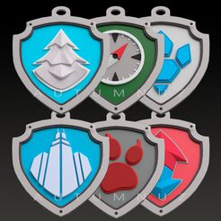 Badges-Portada-II.jpg Fichier 3D Badges PAW PATROL Set 2・Design à télécharger et à imprimer en 3D