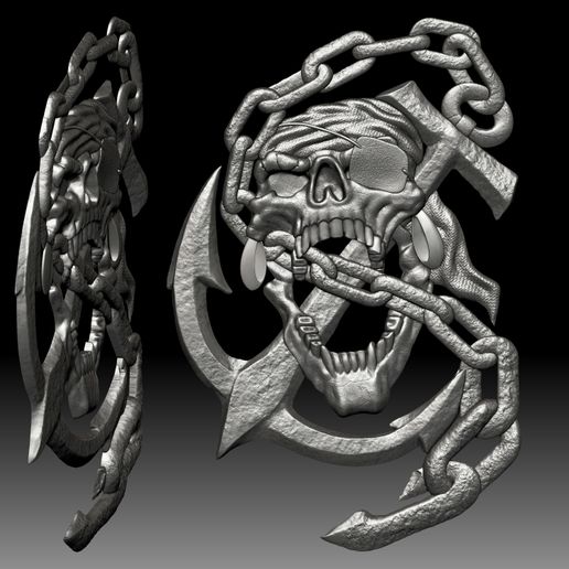 3.jpg Пиратская эмблема барельеф