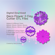 Cover-7.png Clay Cutter STL File - Deco Flower 2 - Earring Digital File Download- 8 sizes and 2 Earring Cutter Versions, cookie cutter