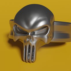 Punisher render.jpg STL-Datei punisher ring・3D-druckbare Vorlage zum herunterladen