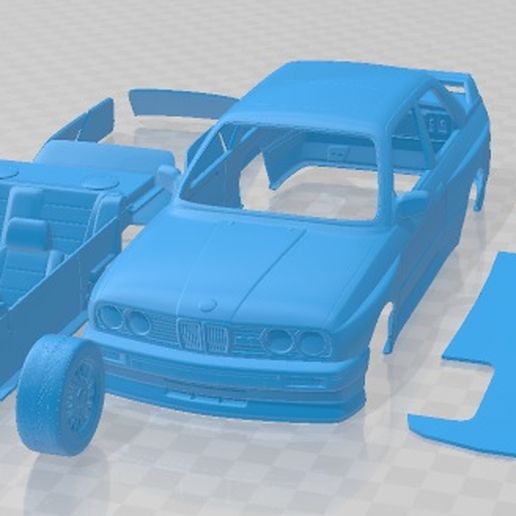 BMW-M3-E30-1985-Cristales-Separados-1.jpg 3D file BMW M3 E30 1985 Printable Car・3D printer design to download, hora80