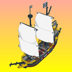 Шаблон-02.png Archivo OBJ NotLego Lego Barco Pirata Modelo 308・Objeto imprimible en 3D para descargar