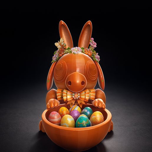 Cute Bunny Easter Egg Holder Planter – 3D Print Decor,