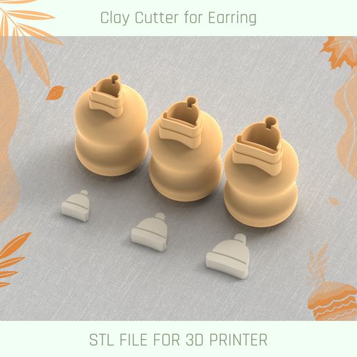 Hat Mini Cutter, Micro Clay Cutter, 3 Sizes 3D model