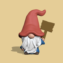 GnomeWoodenSign1.png Archivo 3D Letrero de madera de gnomo・Objeto para impresora 3D para descargar