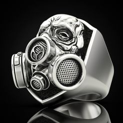 Skull-ring-with-respirator-14.jpg STL file Skull ring with respirator・3D printable model to download