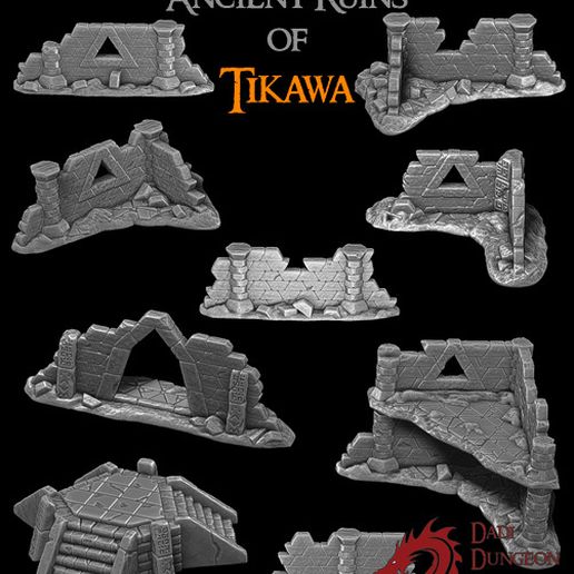 Ancient ruins of TIKAWA (ruined wall) 3D model