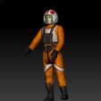 ScreenShot954.jpg Star Wars .stl X-Wing Pilot .3D action figure .OBJ Kenner style.