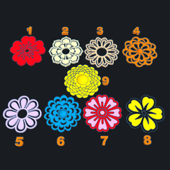 1.png Fichier STL gratuit 9 fleurs・Objet imprimable en 3D à télécharger