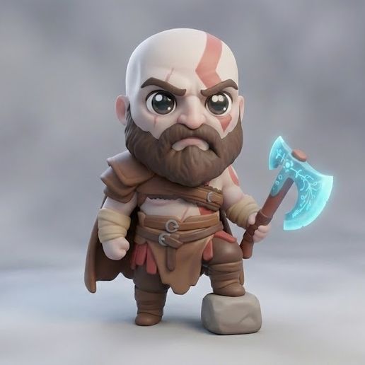 Chibi Kratos STL – God of War Ragnarök Miniature – Kratos model