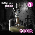 Frame-3.png 🏴‍☠️Gonner By Daddy, I'm a Zombie - CHARACTER SCULPTURE 3D STL (KEYCHAIN) 🧟‍♂️