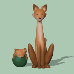 Fox1.PNG Fox and baby - Mother Day