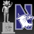 sdffgh.png NCAA - Northwestern Wildcats football mascot statue - 3d Print