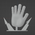 wireframe.png Poppy playtime Green hand trophy fan made 3d print model
