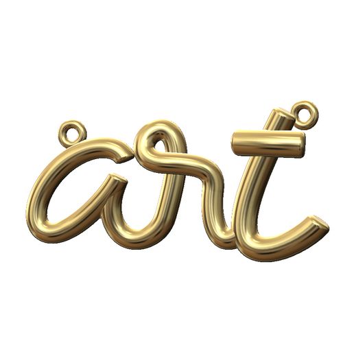Art name 3d letters wire pendant and charm 3D print model