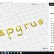 curamin.png PAPYRUS font lowercase 3D letters STL file