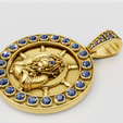 snapshot-35.png Le blason du capitaine : Médaillon de barre et de bélier en or 14K avec accents de saphir