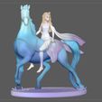 9.jpg Elsa on horse white dress FROZEN2 disney girl princess 3D print model