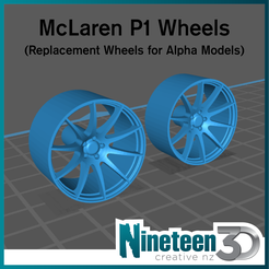 Cults-page.png STL file McLaren P1 Wheels - Alpha Models Replacement・3D printable model to download