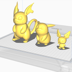 3.png STL file Pichu Pikachu Raichu・3D print design to download