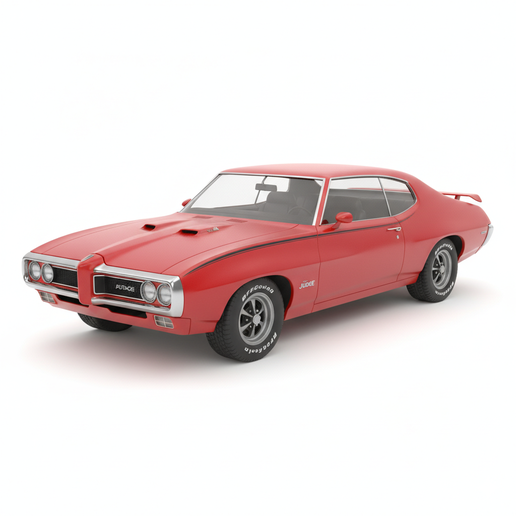 Pontiac GTO Judge supercar, vintage car, car 3D, classic car, garage, race car, car, JDM, vehicle, car model, SUV, truck, diorama, sports car, car STL, hypercar, pickup, drift car, muscle car, automobile