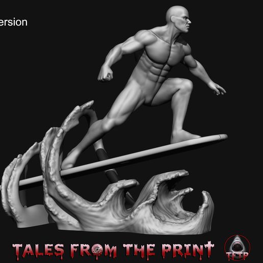 Silver-surfer-Two-part-zbrush-4k-Tales-from-the-print.jpg Silver surfer - Fan art - One part and multipart versions - HIGH QUALITY by Tales From The Print