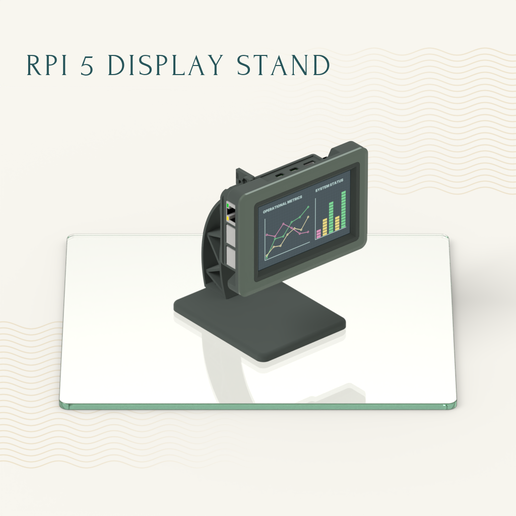 Raspberry Pi 5 Enclosure for Waveshare 4" HDMI LCD (H) with Desk Stand
