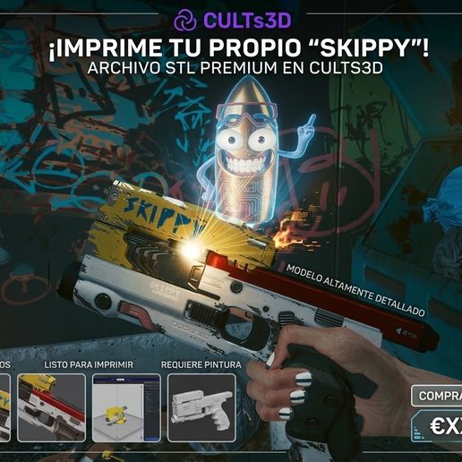 SKIPPY (Cyberpunk 2077) – STL File for 3D Printing / Cosplay 3D model
